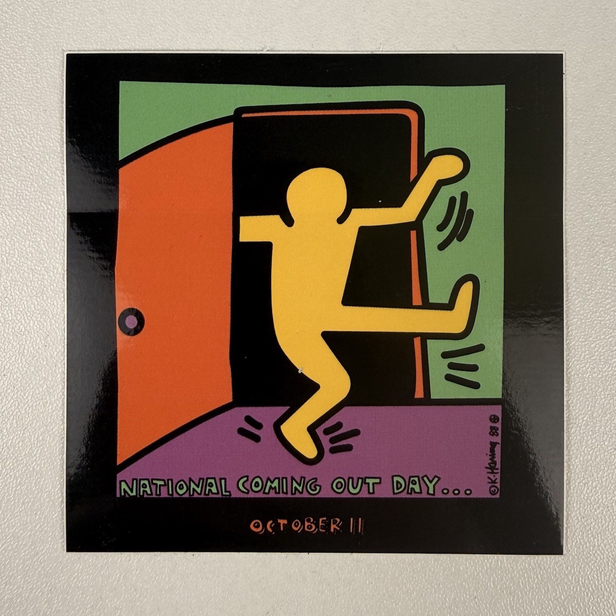 Keith Haring Human Rights Campaign Sticker 3x3 National Coming Out Day gallery