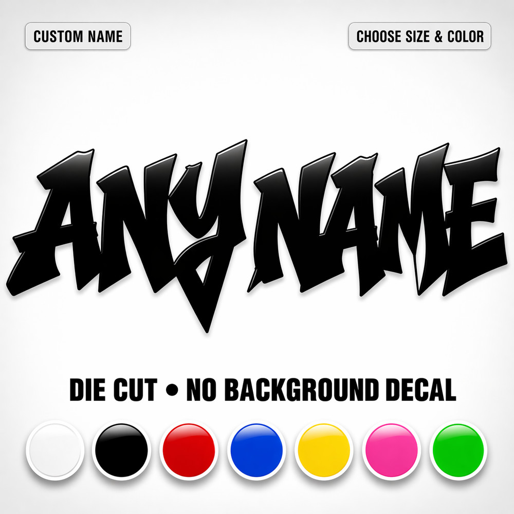 Custom Graffiti Name Decal Personalized Vinyl Die Cut Car Window Sticker
