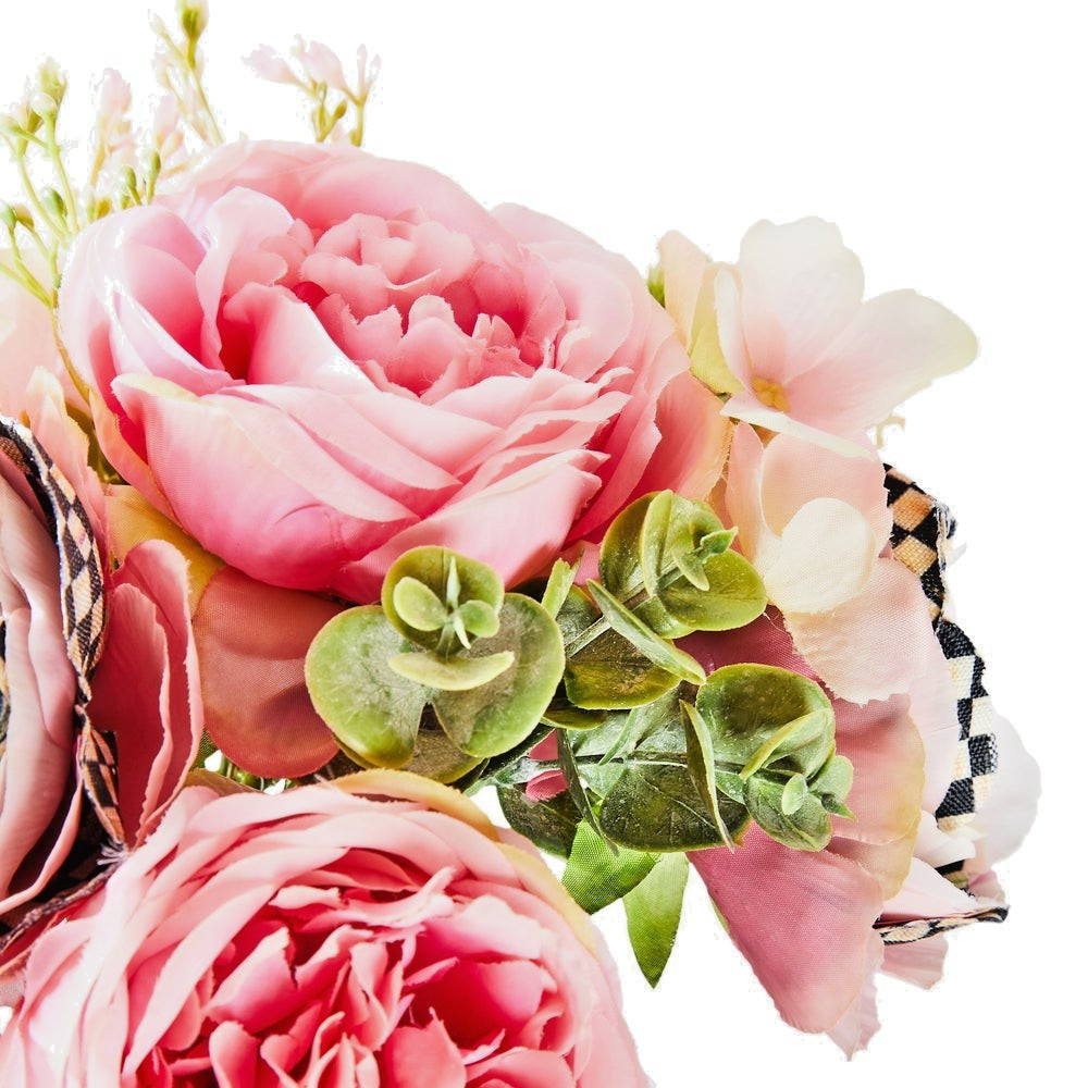 Mackenzie Childs Bouquet pink Ranunculus & rose courtly flowers 14" NEW w/ tags gallery