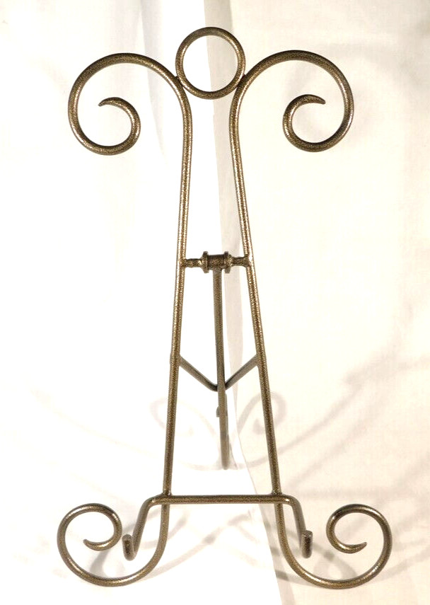 Easel Display Stand X-Large Size Scroll Design Dark Bronze gallery