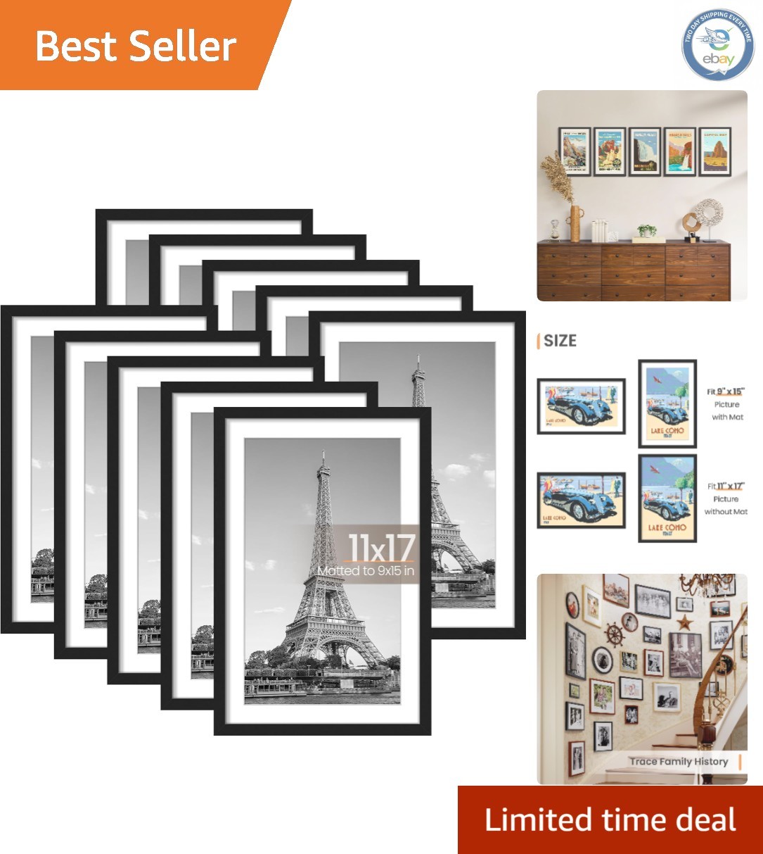 Classic 11x17 Collage Frame Set—Perfect for 9x15 Photos with Mat or Without gallery