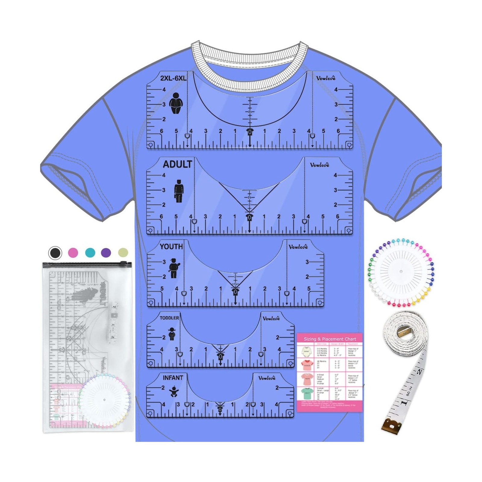 Tshirt Ruler Guide Vinyl Alignment, Shirt Measurement Tool Placement Center D... gallery