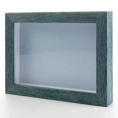 Rustic Blue 5×7 Wood Shadow Box With Blue Acid-Free Backing 13/16 Usable Depth
