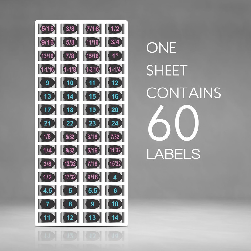 2 Chrome Socket Labels "Ladies Edition" Color Coded for "Easy Read" 60 stickers gallery