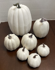Artificial Pumpkins Assorted Sizes Rustic Harvest White Fall Decor Halloween