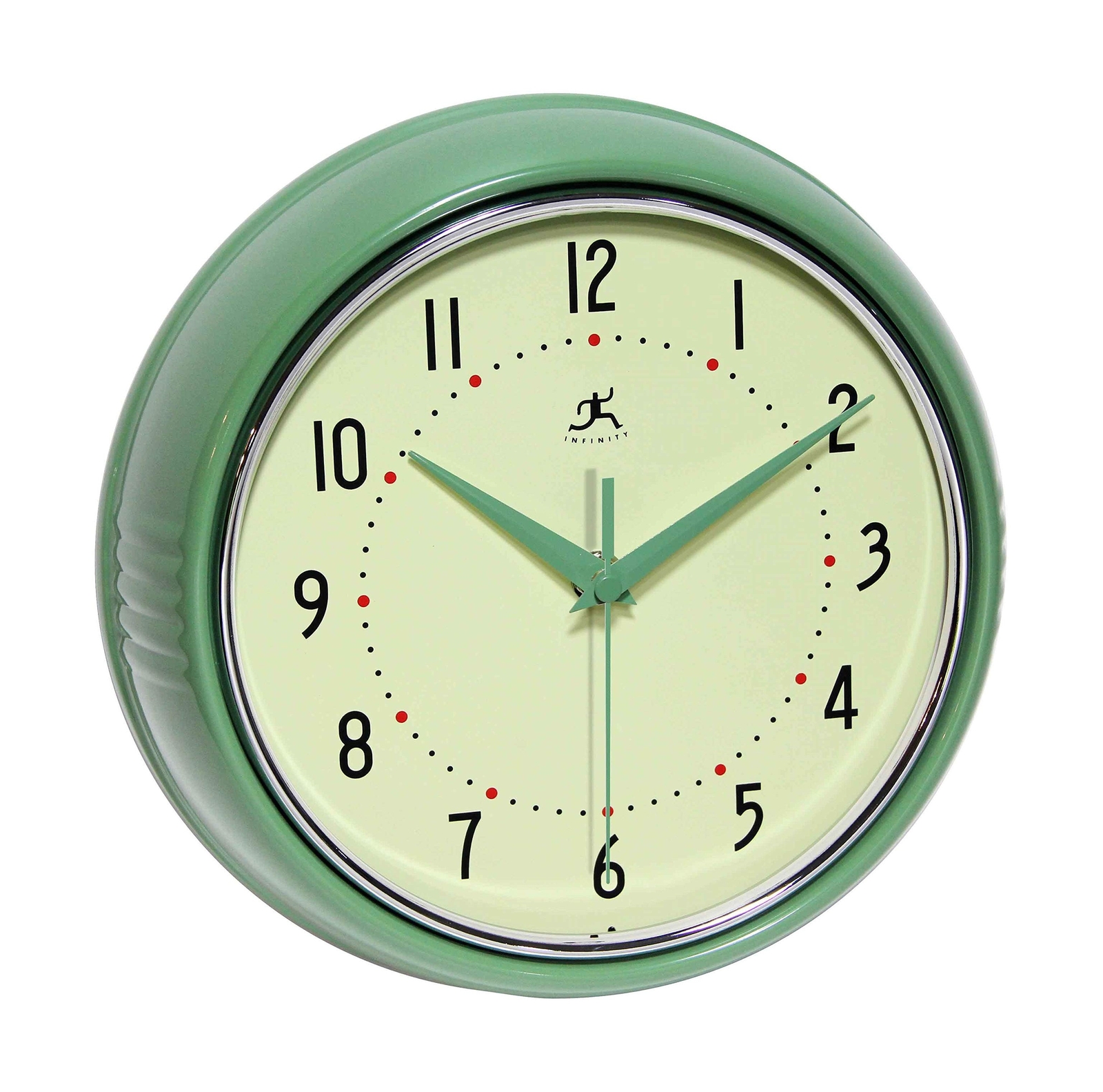 Infinity Instruments LTD. Retro 9 inch Silent Sweep Non-Ticking Mid Century M... gallery