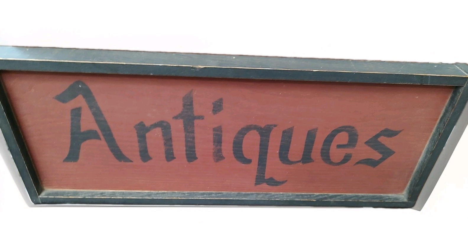 Distressed "Antiques" Sign - Rustic Hand Made Vintage Wooden Sawtooth Hangers gallery