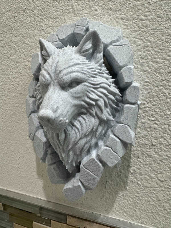 Wolf Head Wall Mount 9” Stone Style Decor | Gothic Sculptural Animal Wall Art gallery