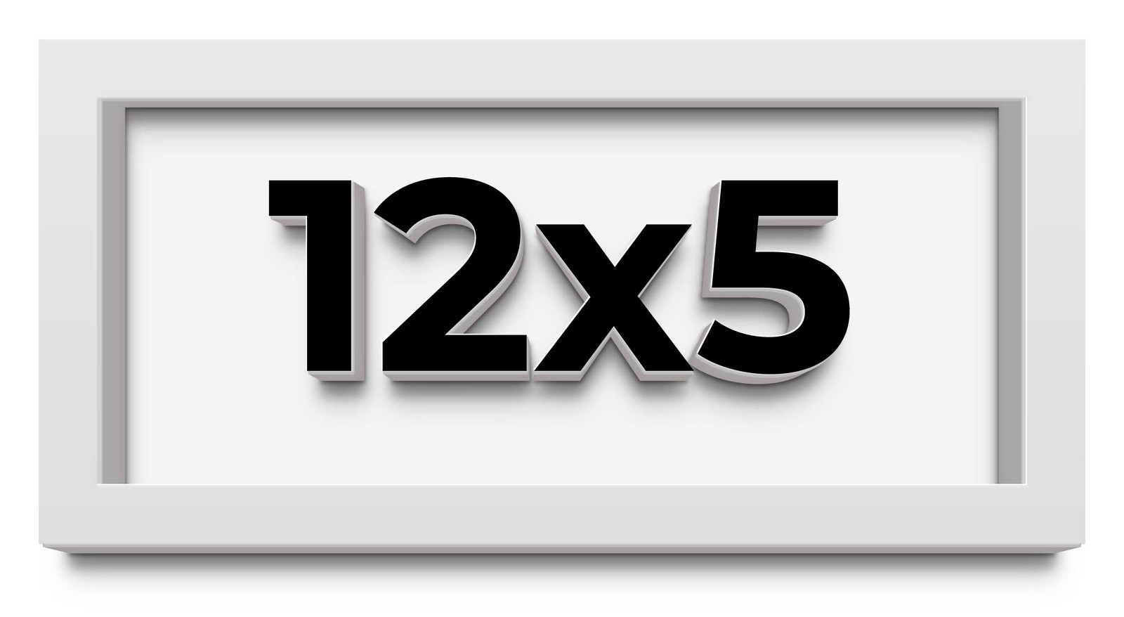 12x5 IN Shadow Box Frame White | 1 Inches Deep Real Wood Contemporary Shadowbox gallery