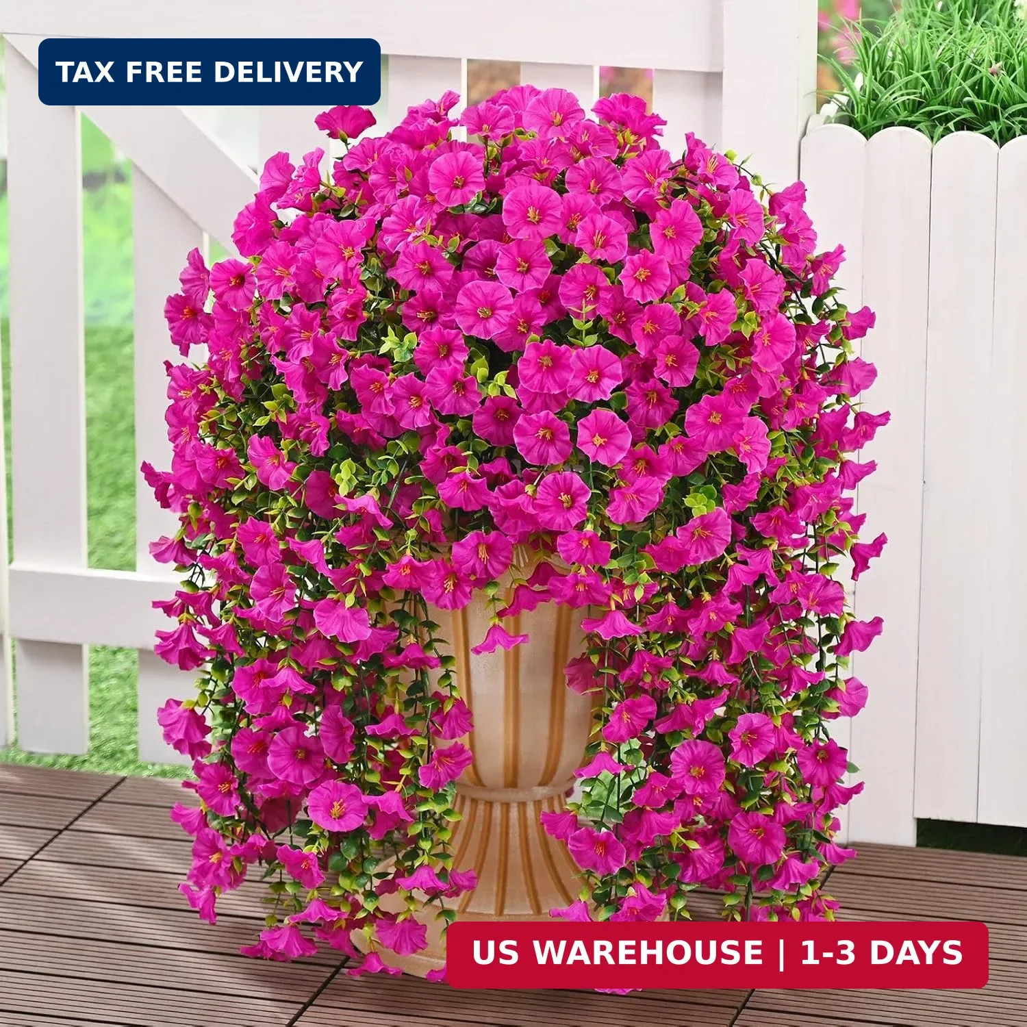MARTINE MALL 2 Pcs Look Real Artificial Flowers for Outdoors, Realistic Artifici gallery