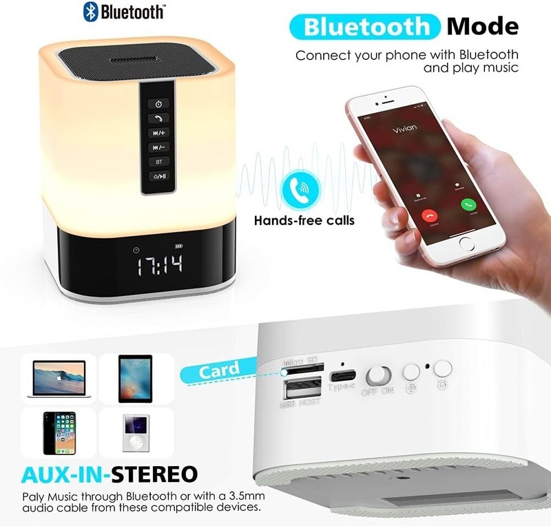 5 in 1 Touch Control Night Light Bluetooth Speaker 12/24h Digital Alarm Clock gallery