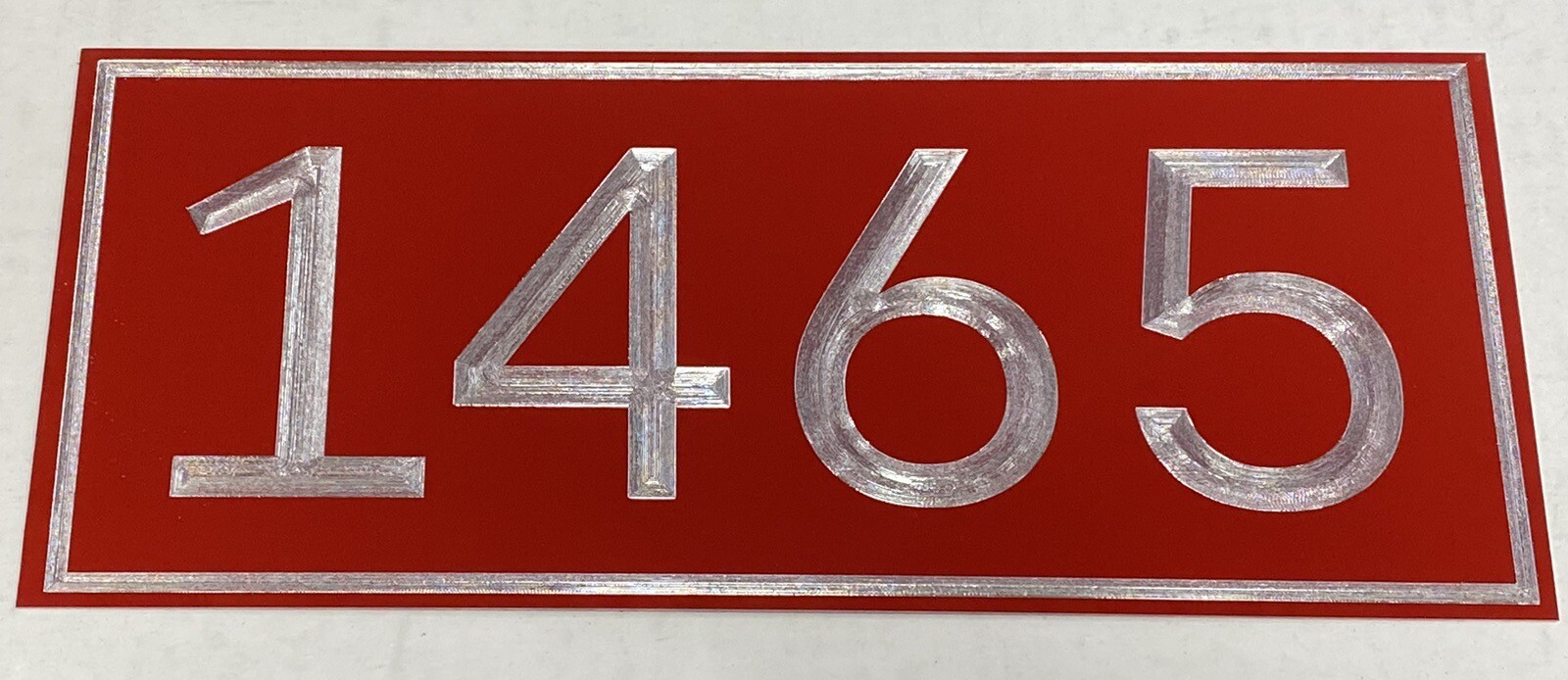 Engraved Personalized Custom House Number Street Address RED Metal 12x5 Sign gallery