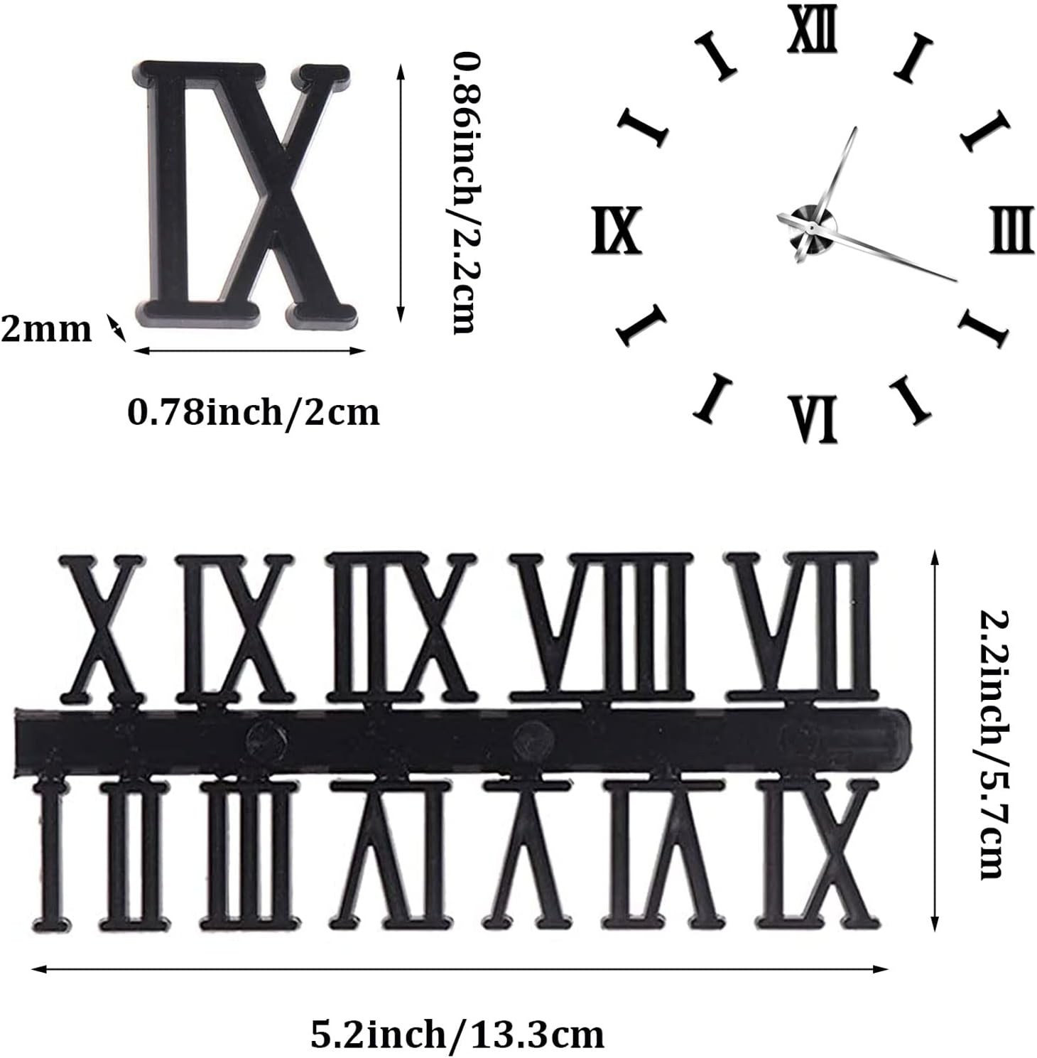 Clock Numerals Kit DIY Digital Numbers Arabic Number and Roman Number... gallery