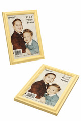 2 Pack 4×6 Beige Picture Frames – Tabletop & Wall Mount Display, Glass Front