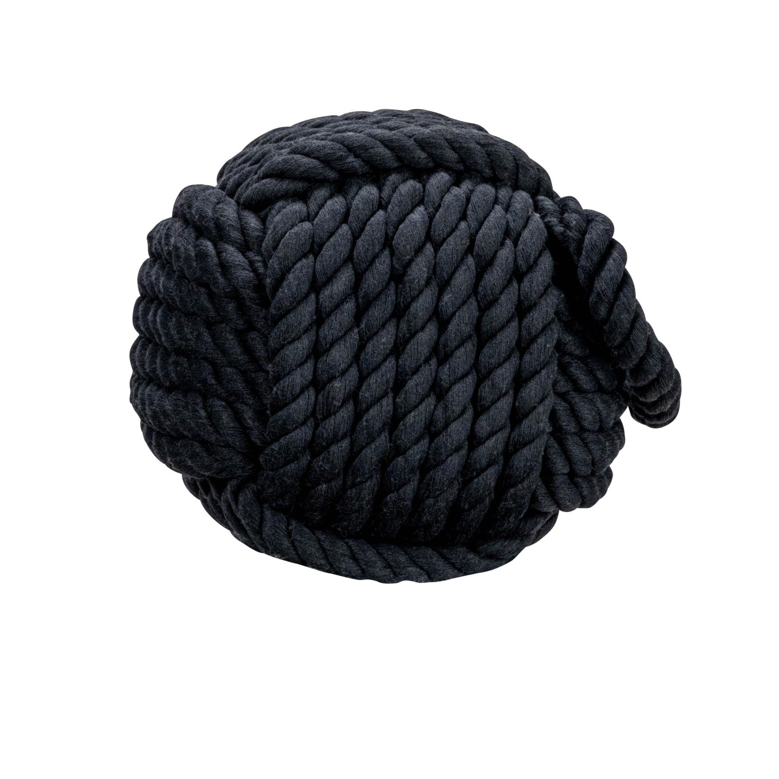 Nautical Rope Knot Decorative Cotton Door Stop, Black - 4 lbs, 6.25" Round gallery