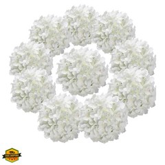 Silk Hydrangea Heads Artificial Flowers Heads with Stems for Home Wedding Dec…