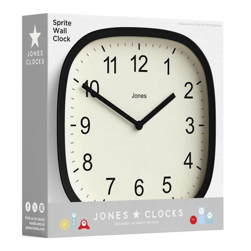 10 Inch Sprite Modern Retro Rounded Square Wall Clock Easy Read Mustard Yellow gallery