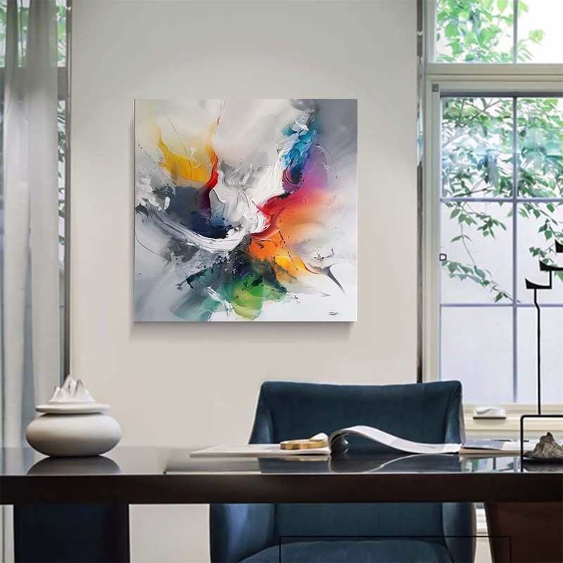 Hand Painted Abstract Red Oil Painting On Canvas Modern Oil Painting Wall Art gallery