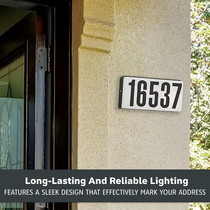 Customizable 10 Inch Lighted House Number Sign - Clear Backlit Address Display gallery