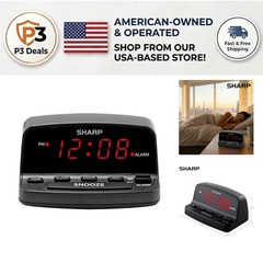 Compact Digital Alarm Clock with Simple Keyboard Controls and Backup Power