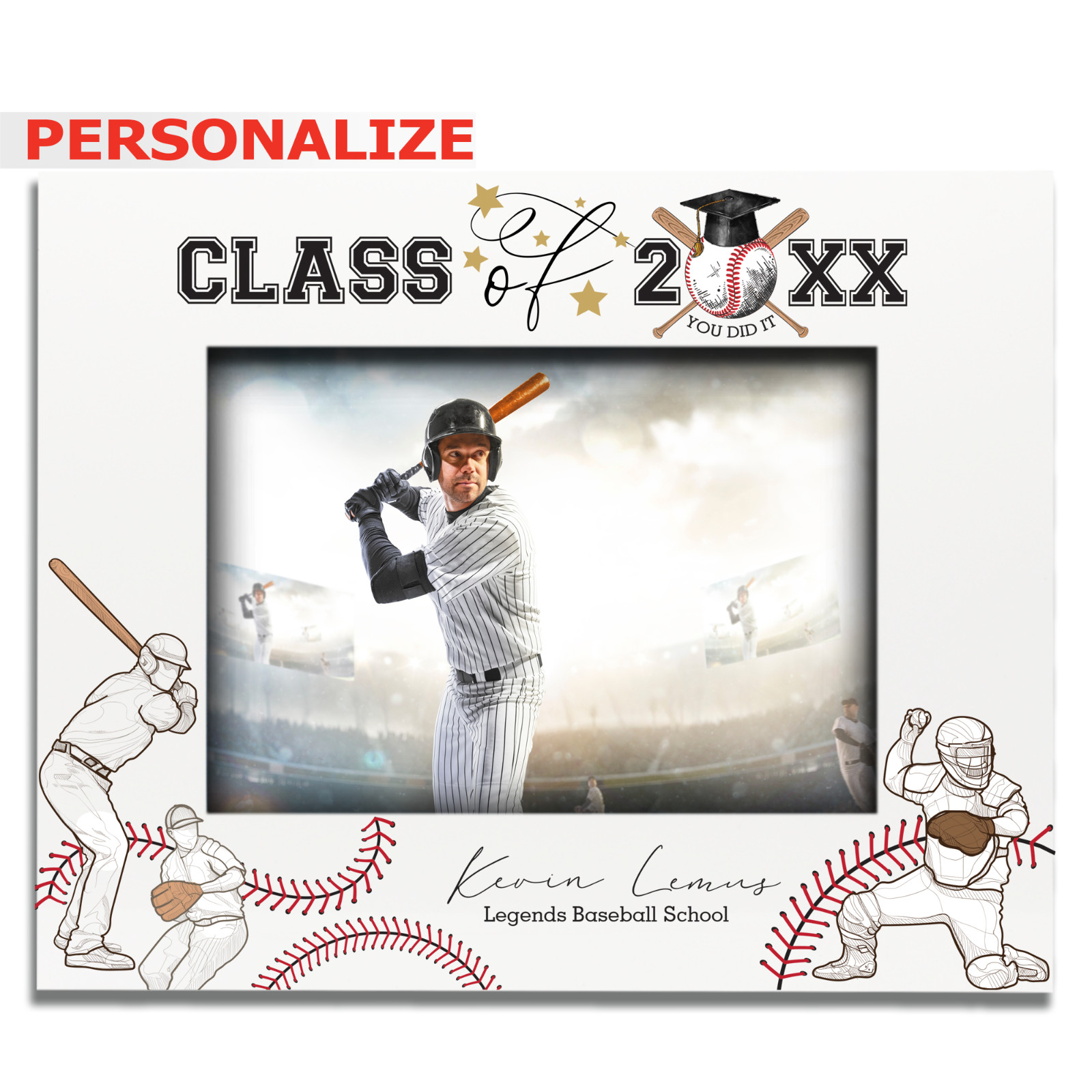 PERSONALIZE-Baseball Graduate - Academic, Collage, Senior Graduation Gift gallery