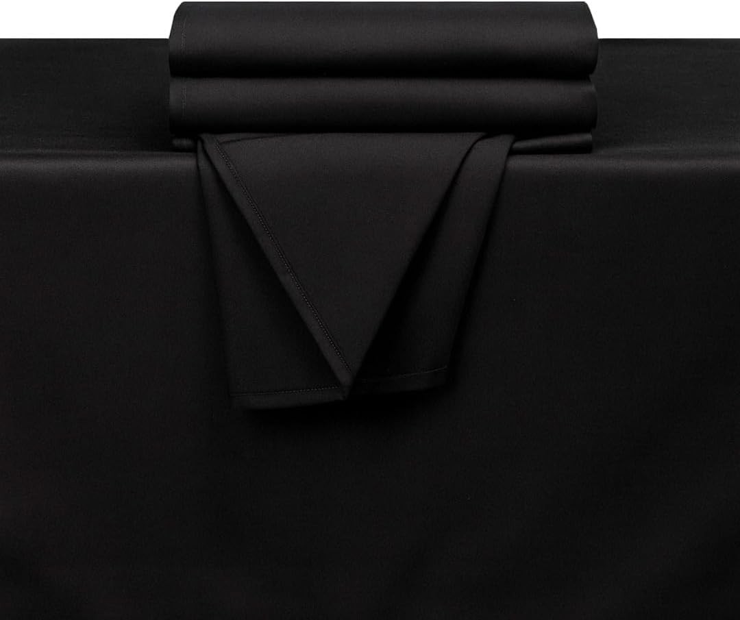 Bokser 100% Polyester Cloth Square Tablecloth (Black, 62"x62") - 24 Pack gallery