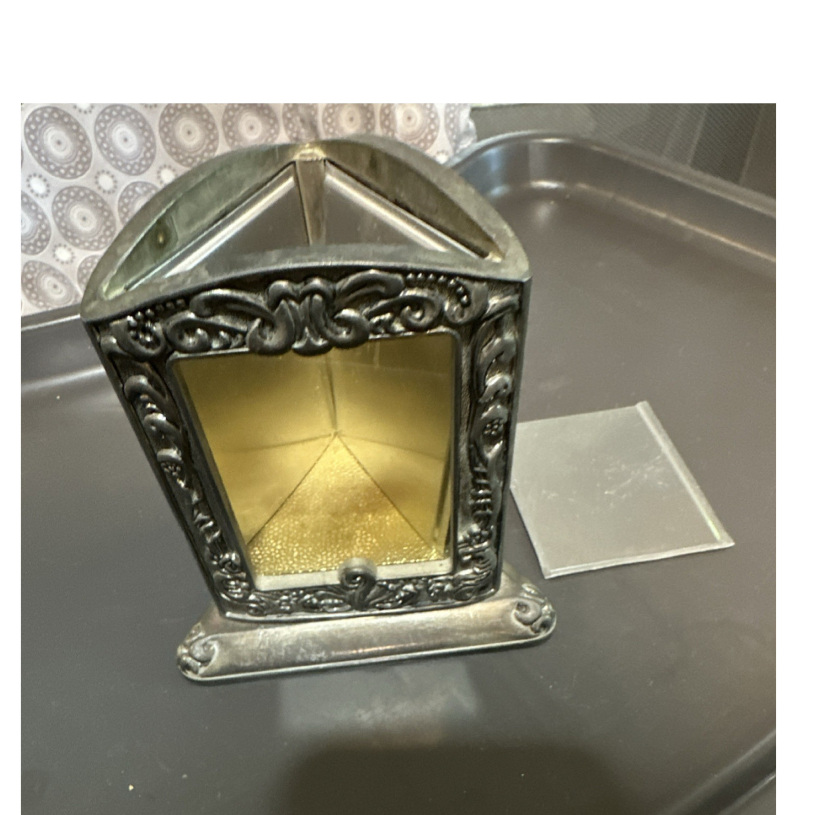 Godinger Silver Triangular 3-Photo Deep Metal Frame, Free Standing, 1991 gallery