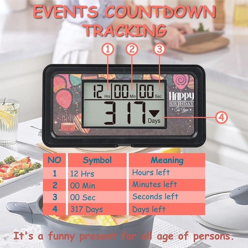 Backlight countdown Timer 9999 Days, easy to use, larger screen, accurate work. gallery