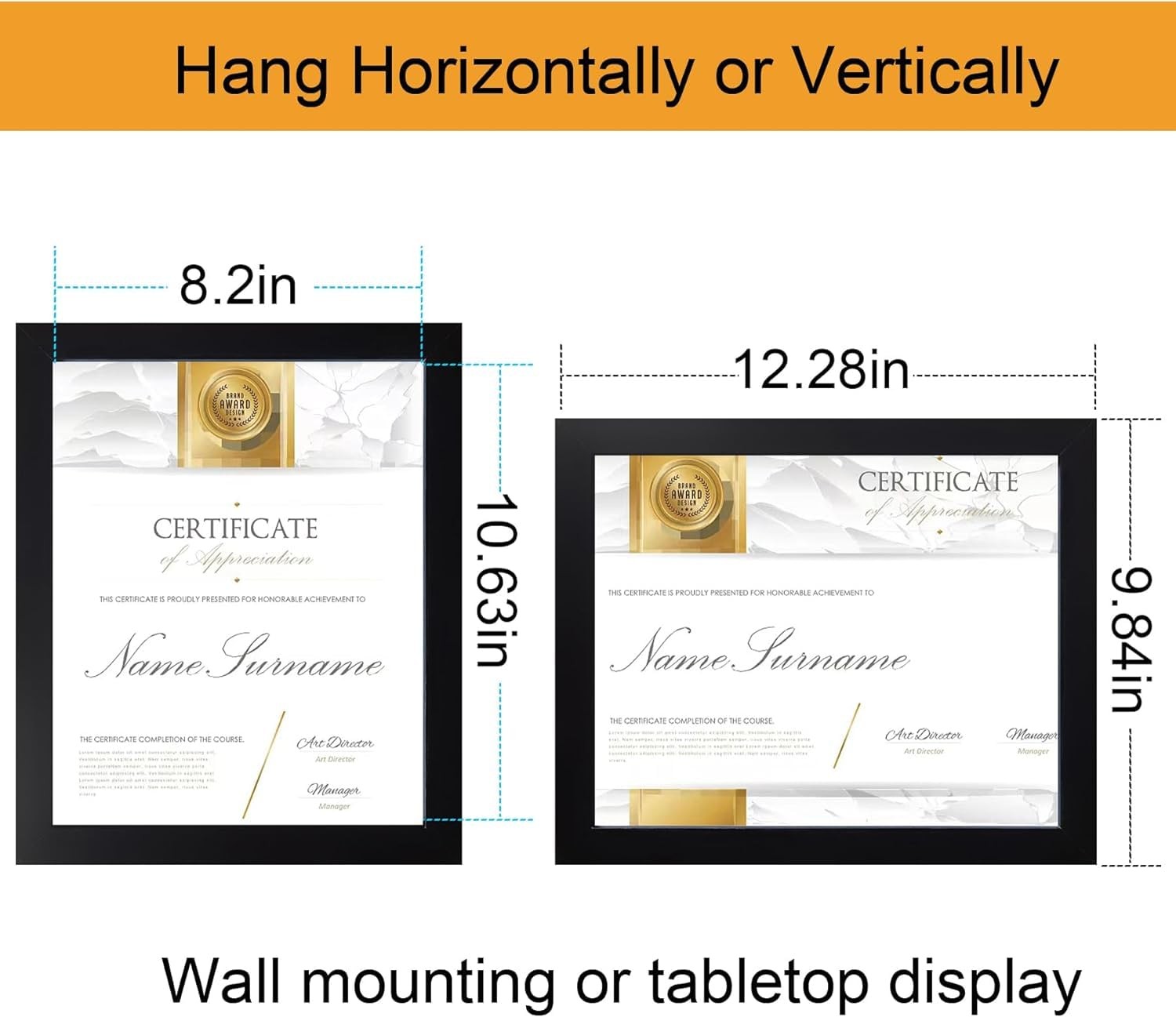 8.5 X 11 Frame Certificate Document Frame Set of 6, Diploma Frame for Wall and T gallery