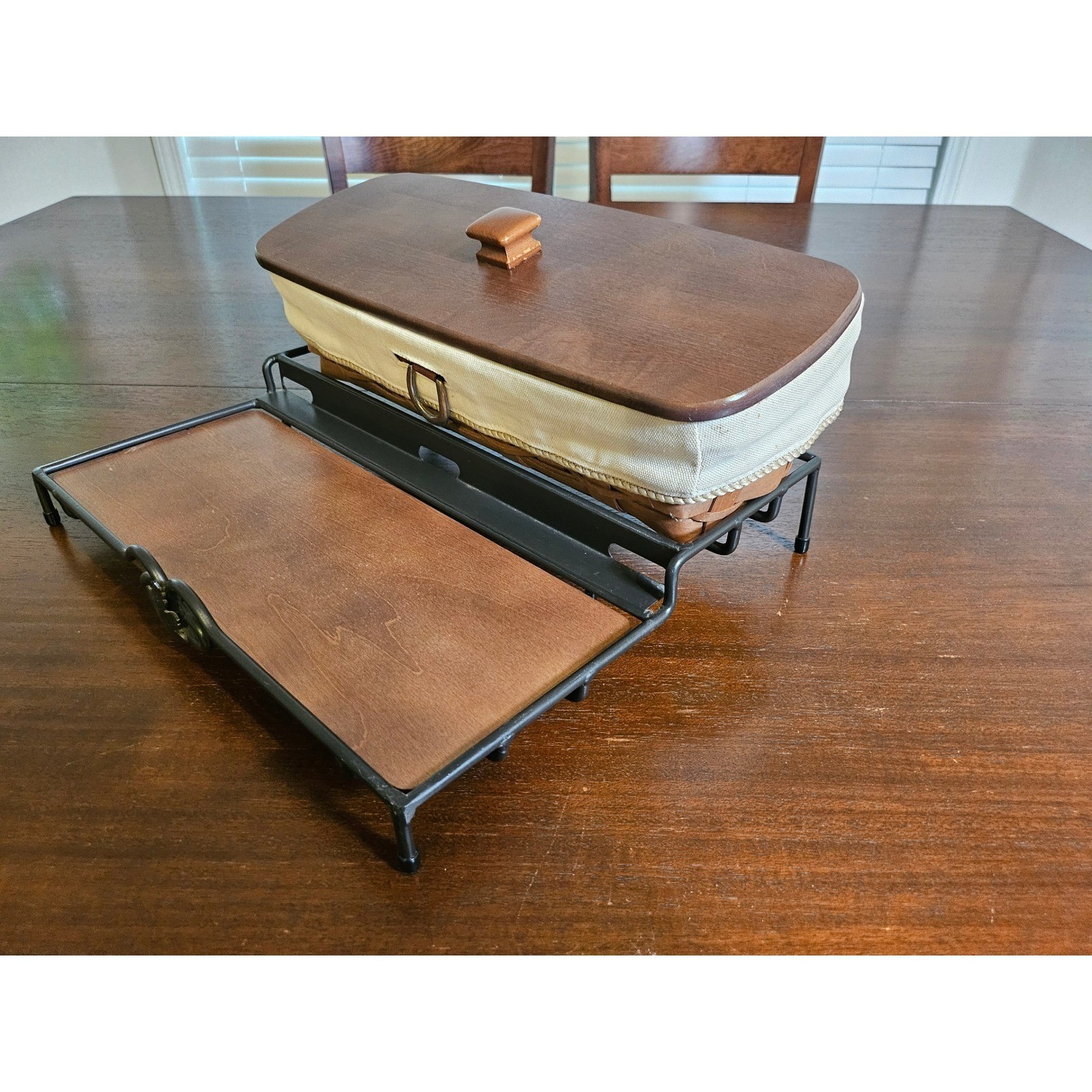Longaberger Sort & Store Mail Basket Combo W Wrought Iron Docking Station Stand gallery