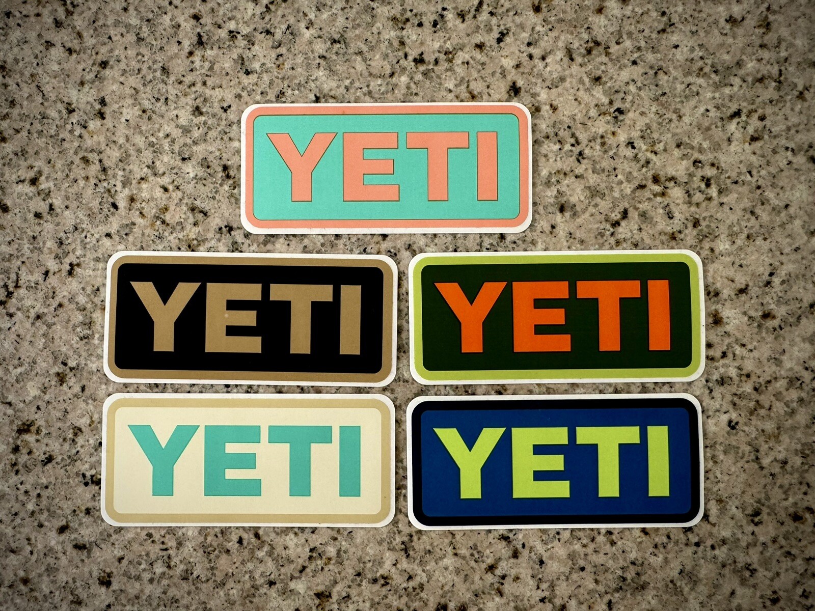 YETI Authentic Sticker Pack (5 Vinyl Decals) in Various Colors 4 x 2 in. gallery