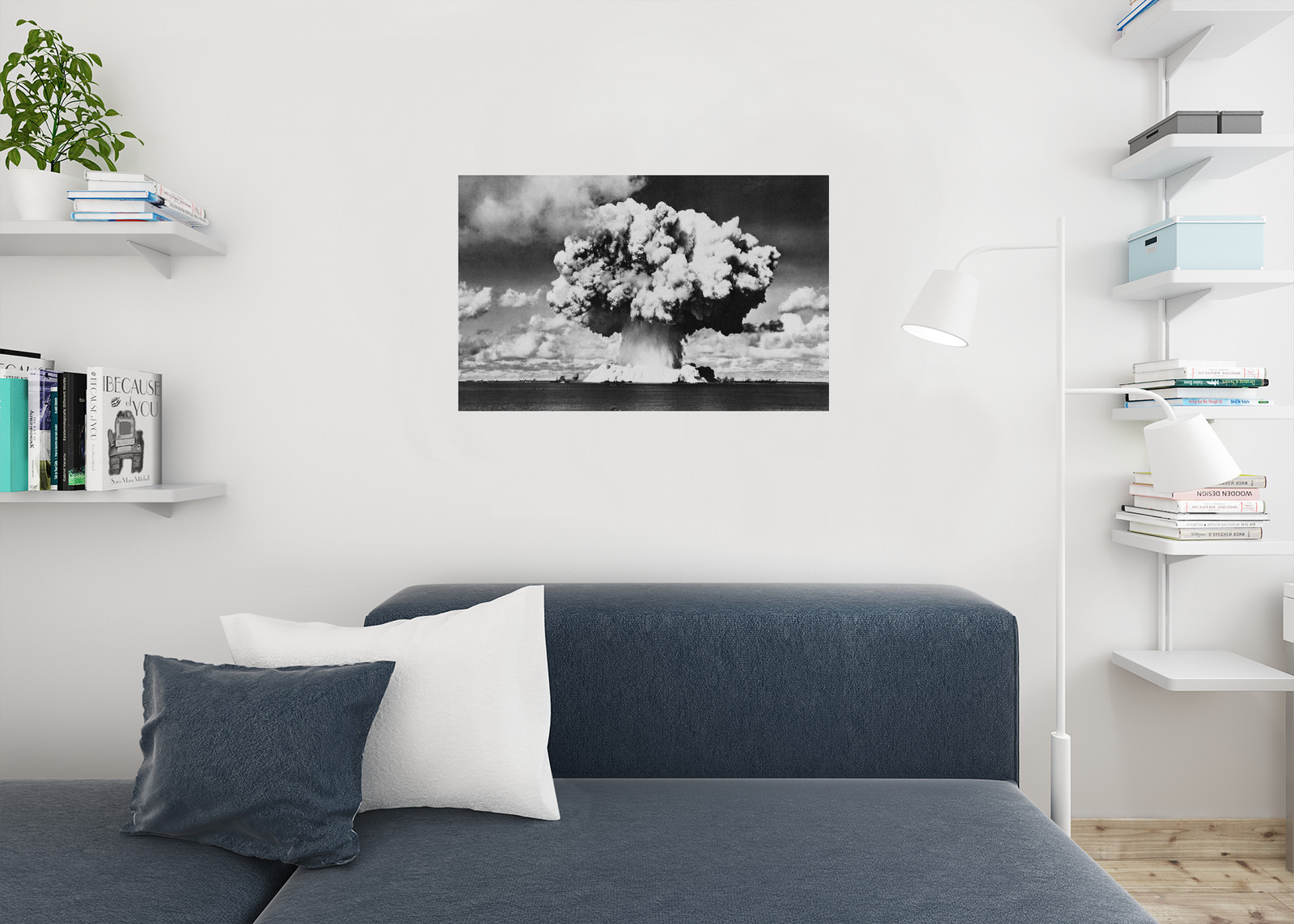 Nuclear Bomb Explosion Baker Day Test B&W Photo Art Print Poster 24x36 inch gallery