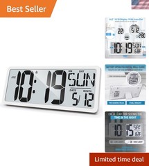 User-Friendly 14.2″ Backlit Alarm Clock – Temperature & Date in One Chic Display