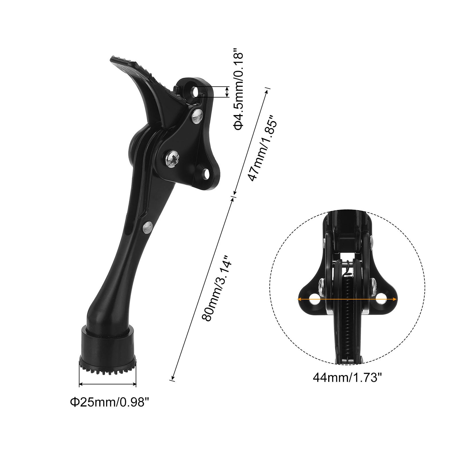 2Pack Kickdown Door Stop 4-Inch One Touch Kickdown Door Stopper Black gallery