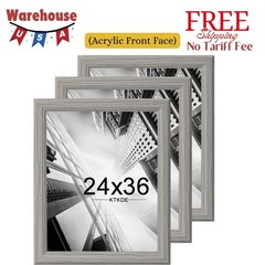 24X36 Poster Frame 3 Pack,Picture Frames Wooden Gray 36 by 24 in for Pictures