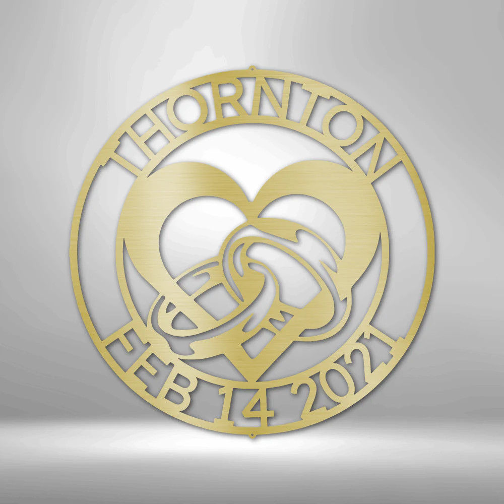 Engagement Monogram - Steel Sign gallery