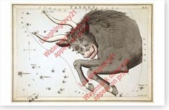 Taurus Constellation Star Chart Sidney Hall 1825 Antique Astronomy Poster