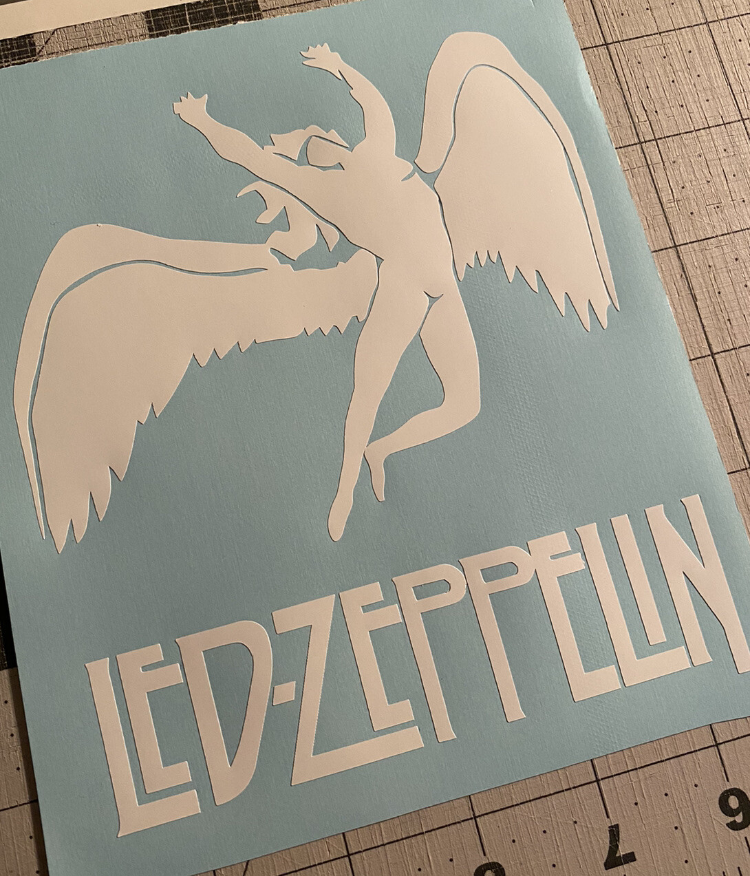 Vinyl Decal for Window - Led-Zeppelin Angel, Various Colors & Sizes gallery