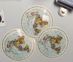 FLAT EARTH 🌎 MAP STICKERS 3 PACK each 5″ in diameter