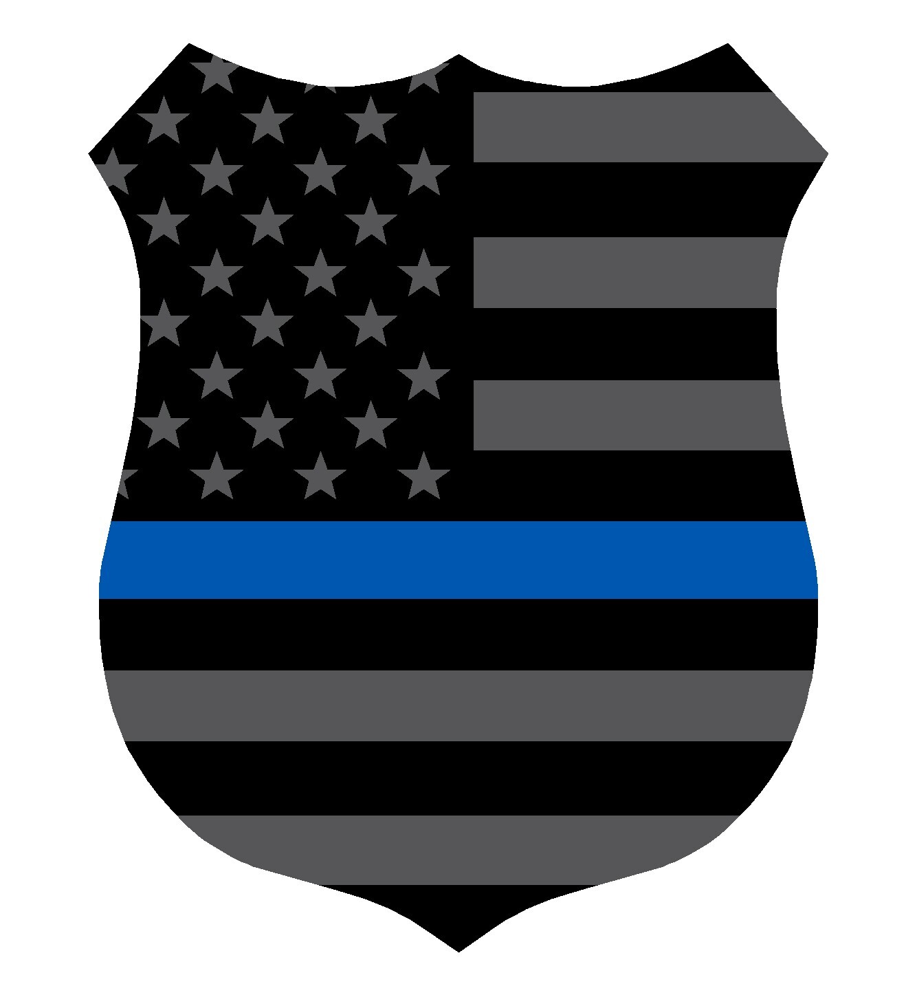 Black Subdued Reflective Thin Blue Line Badge Flag Law Decal multiple size gallery