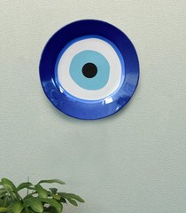 Evil Eye Protection Good Luc Ceramic Decorative Wall Plate Hanging Decor 10 inch