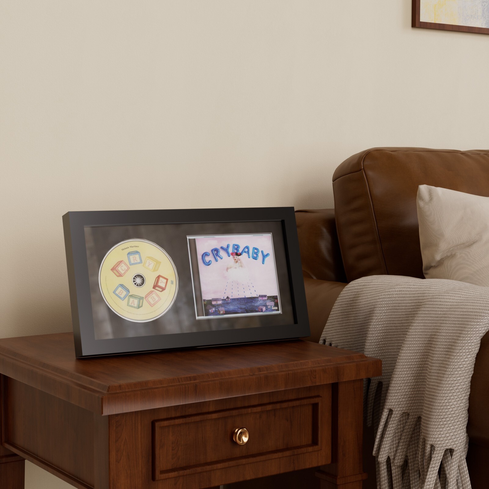 CD Display Frame for CD Cases and Discs, Home Decor, 7.7"x14.4", Solid Wood gallery