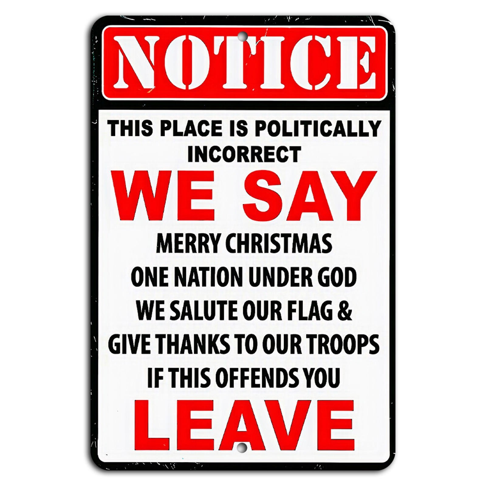 Politically Incorrect Metal Sign BanginPrints Rustic Funny Decor 8x12 gallery