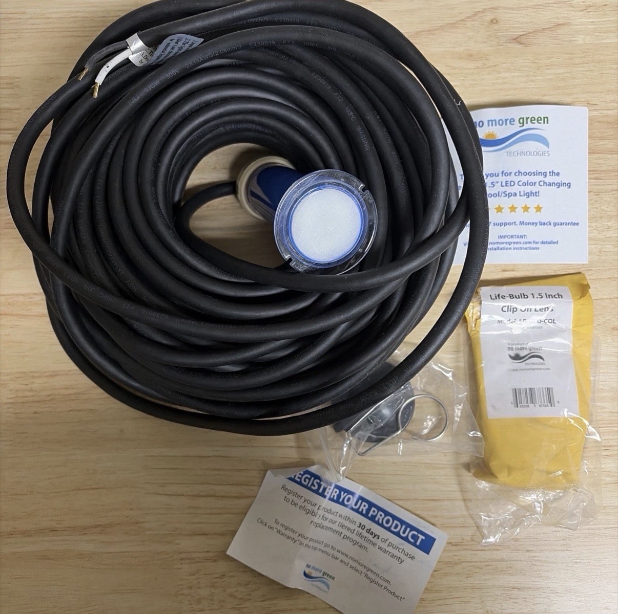 1.5 Inch Pool Light for Inground Pool with 100 Foot Cord - Life-Bulb gallery