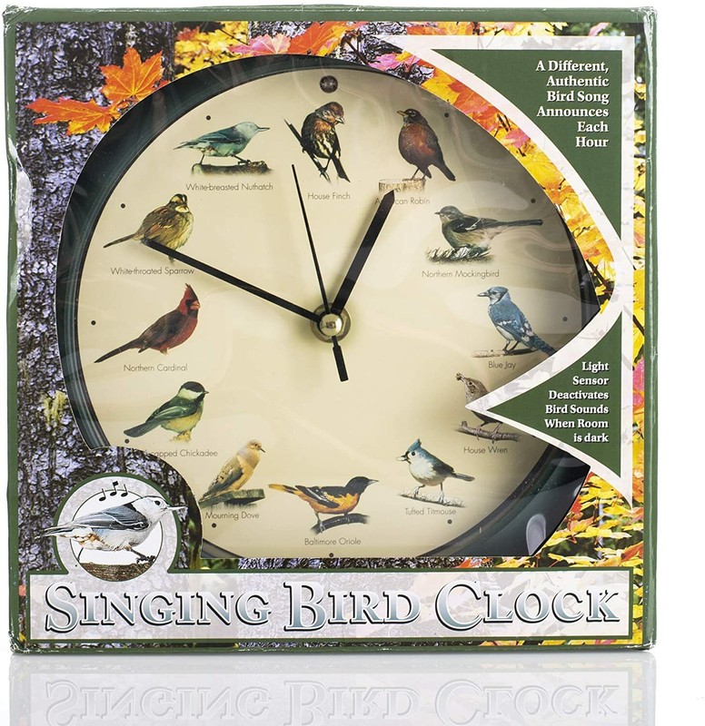 The Original Singing Bird Wall / Desk Sound Clock, 8 Inch, Green gallery