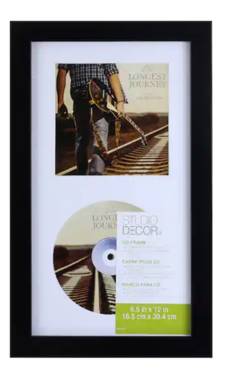 CD Display Frame for Signed Discs Black 6.5x12 Music Collectible Art Real Glass gallery