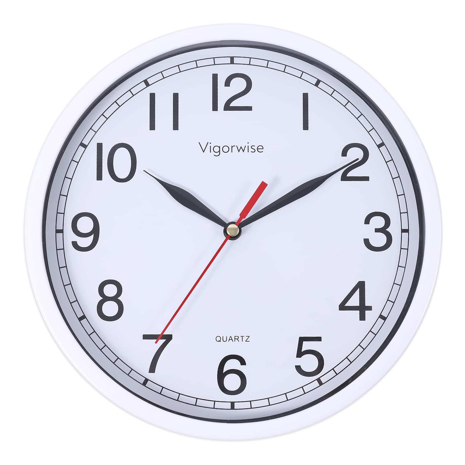 Vigorwise Wall Clock, 8 Inch Silent Sweep 8 inch, White No Temperature gallery