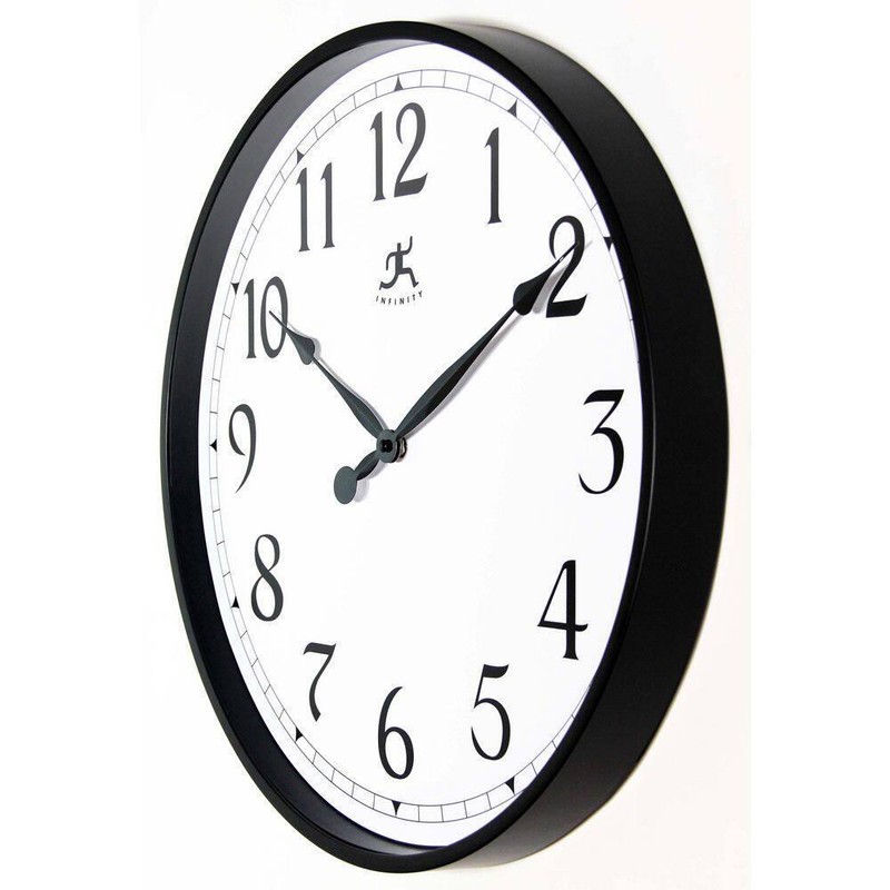 Infinity Instruments Wall Clock 18" Black Office Silent Movement Quartz Movement gallery