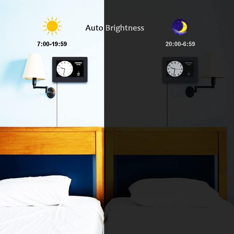 AINFTIME Clock With Day And Date For Elderly-3 Colors Display Digital Calendar gallery