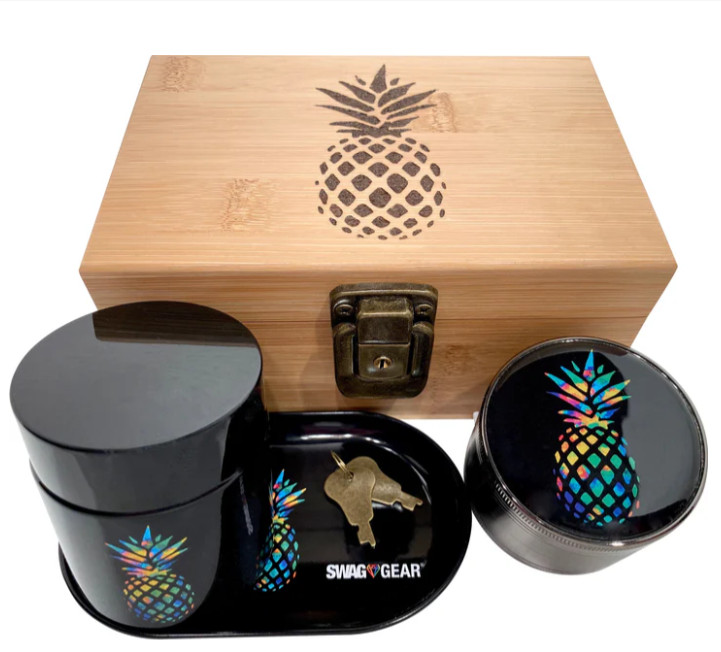 PINEAPPLE Box Combo - Original Stash Box with Grinder and Stash Jar gallery